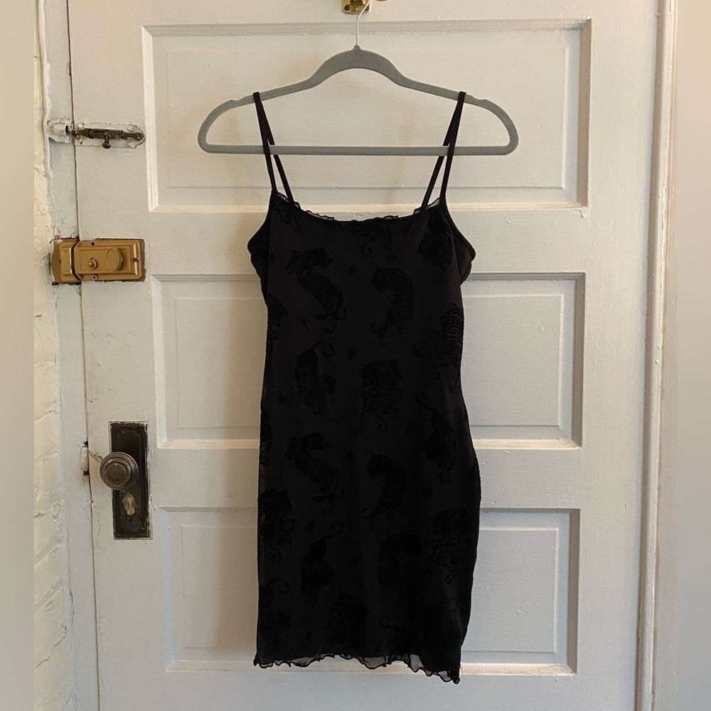 H&M Divided Short Black Tiger Patterned Chemise Dress Size Small
